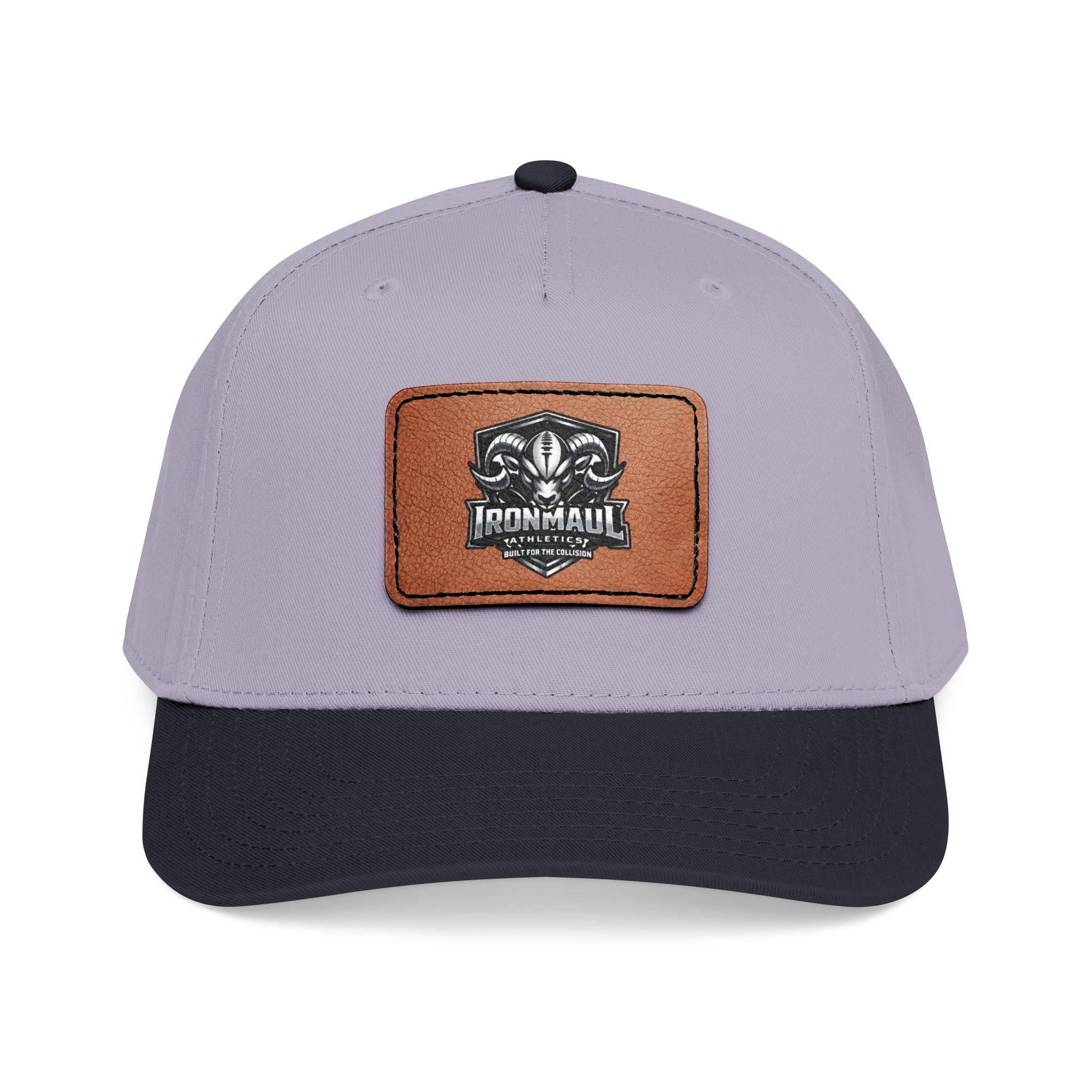 Mid Profile Baseball Cap with Leather Patch (Rectangle)