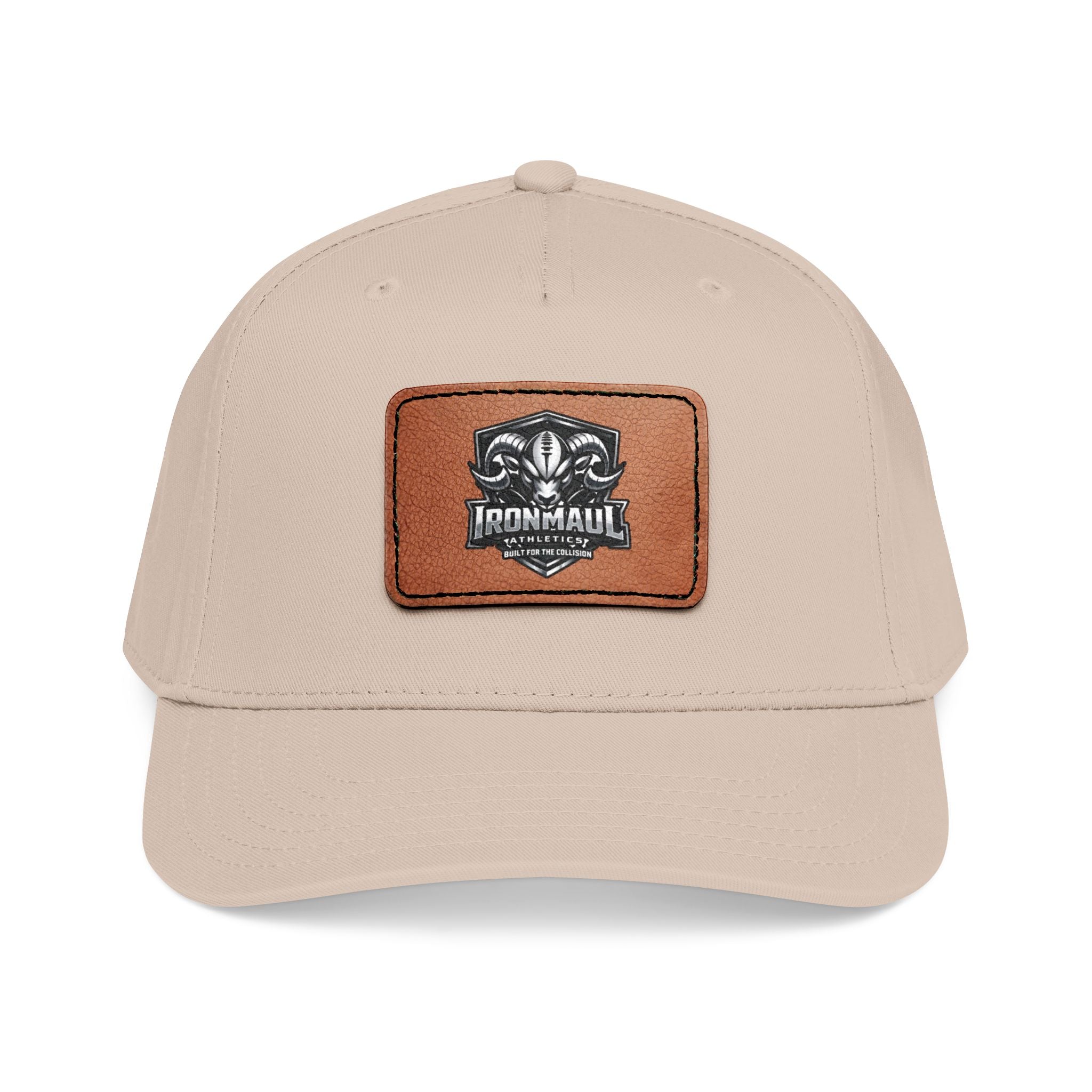 Mid Profile Baseball Cap with Leather Patch (Rectangle)