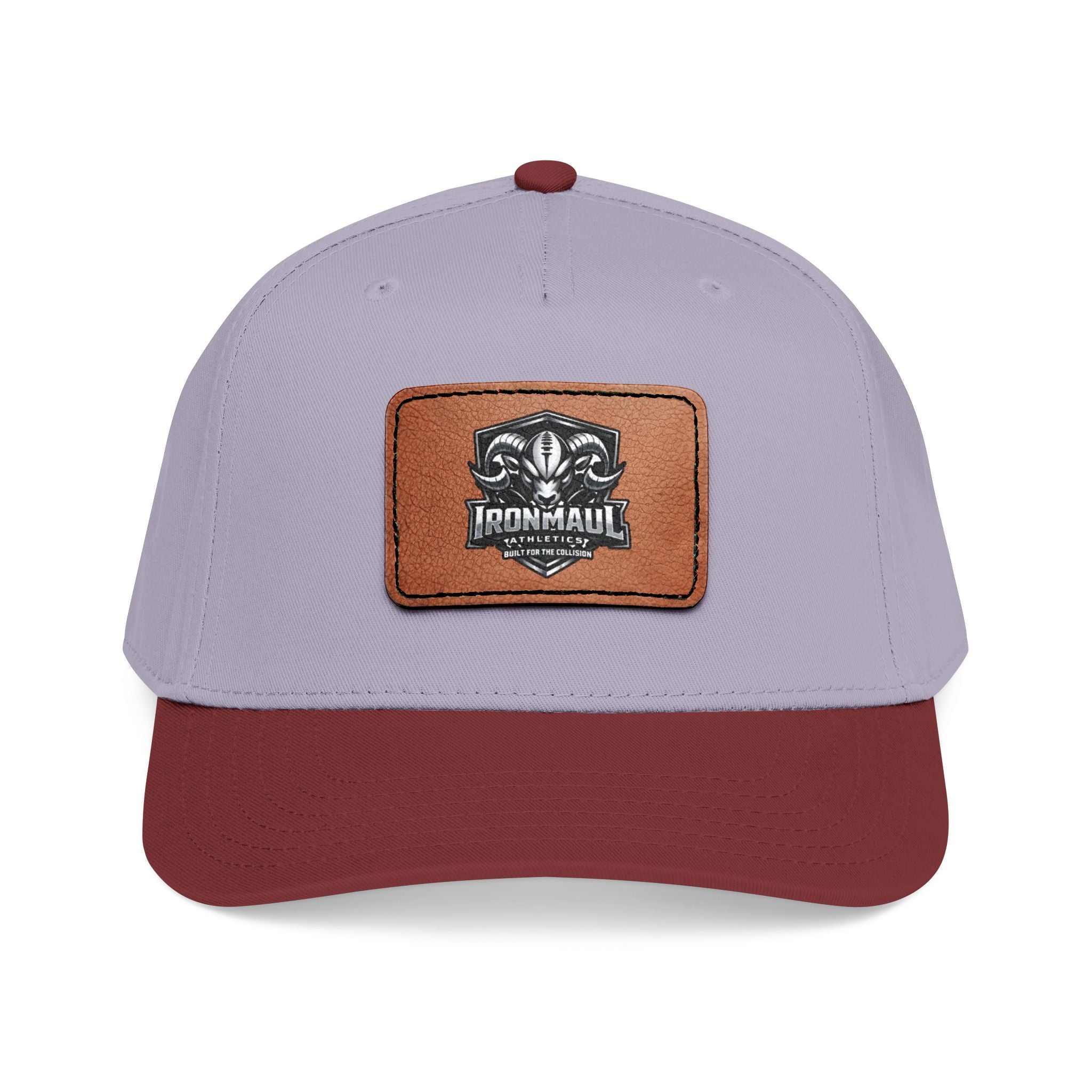 Mid Profile Baseball Cap with Leather Patch (Rectangle)