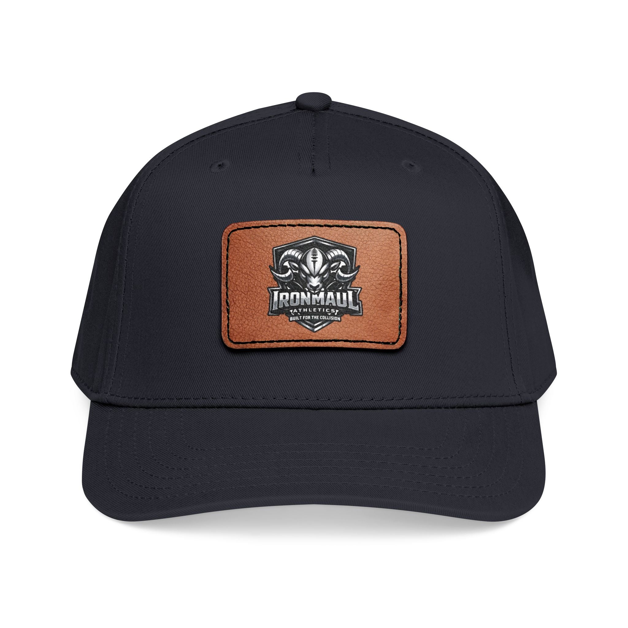 Mid Profile Baseball Cap with Leather Patch (Rectangle)