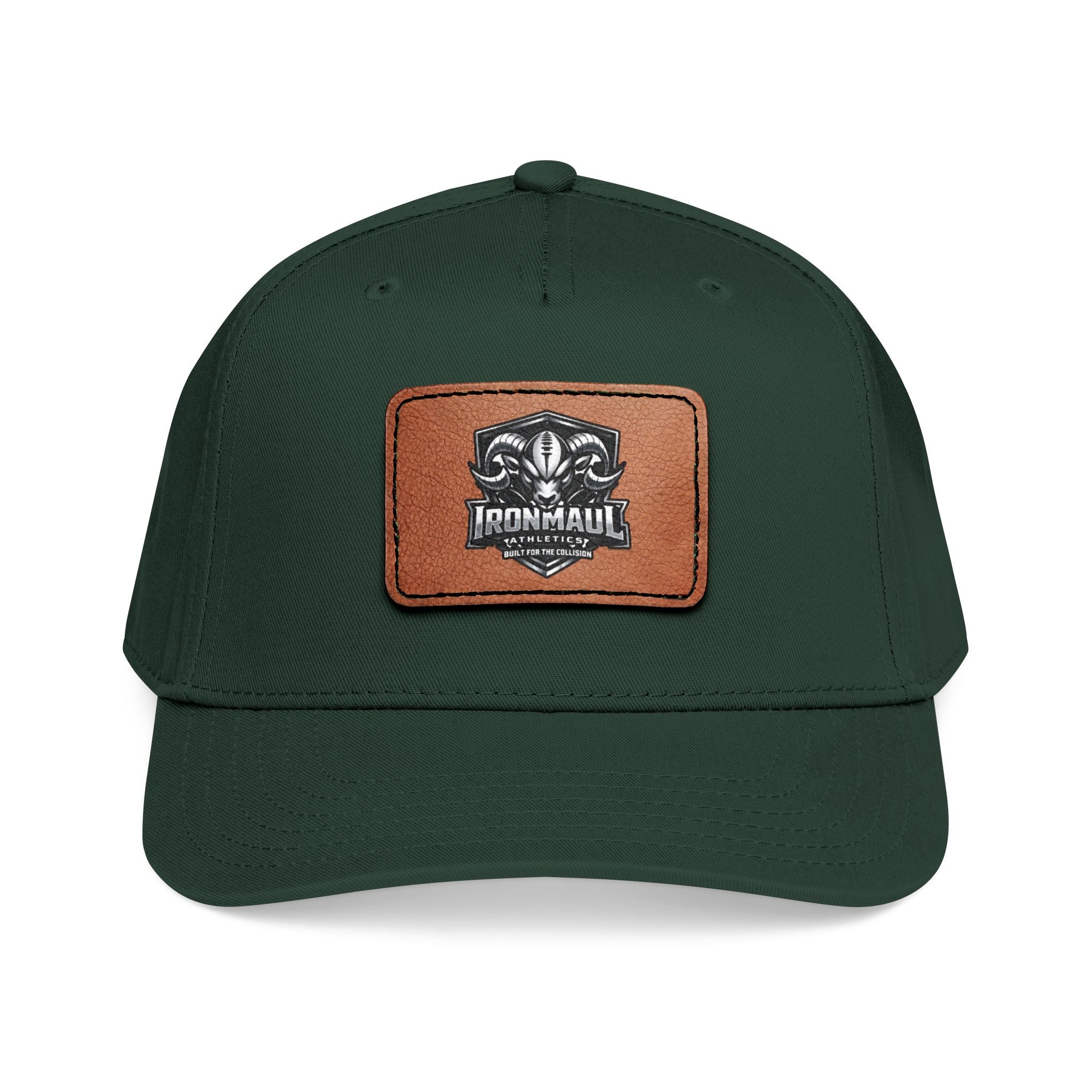 Mid Profile Baseball Cap with Leather Patch (Rectangle)
