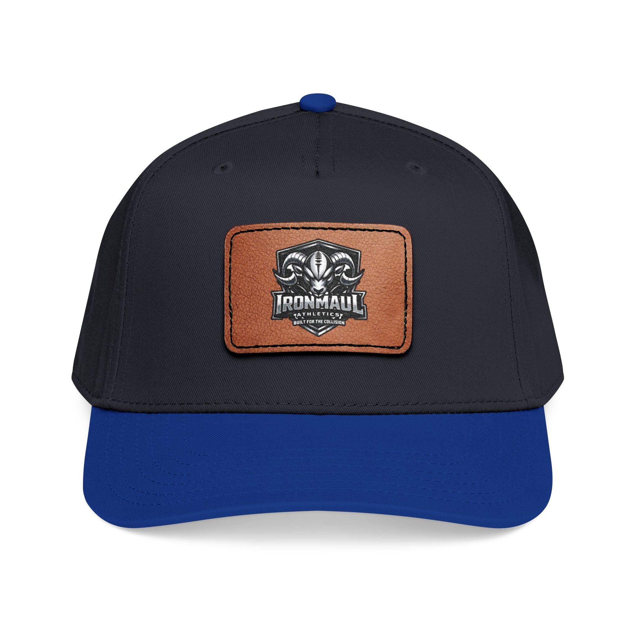 Mid Profile Baseball Cap with Leather Patch (Rectangle)