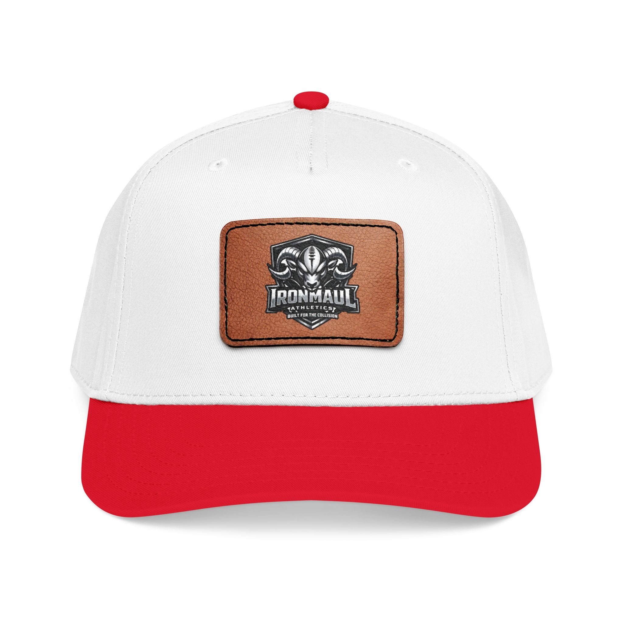 Mid Profile Baseball Cap with Leather Patch (Rectangle)