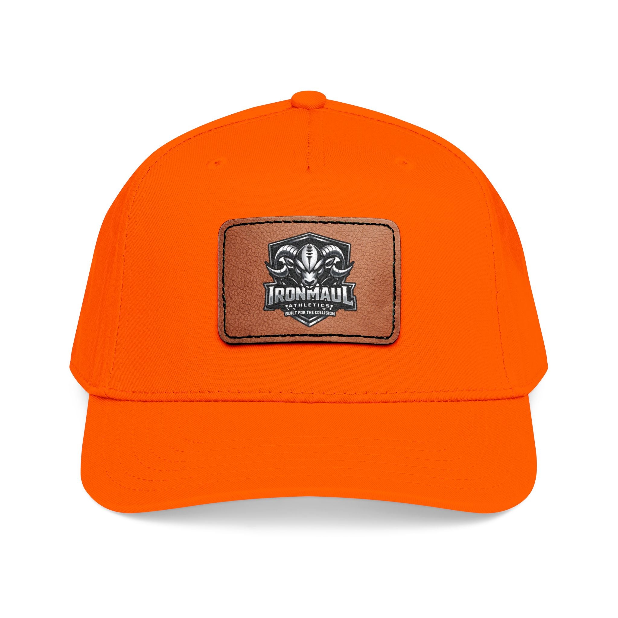 Mid Profile Baseball Cap with Leather Patch (Rectangle)