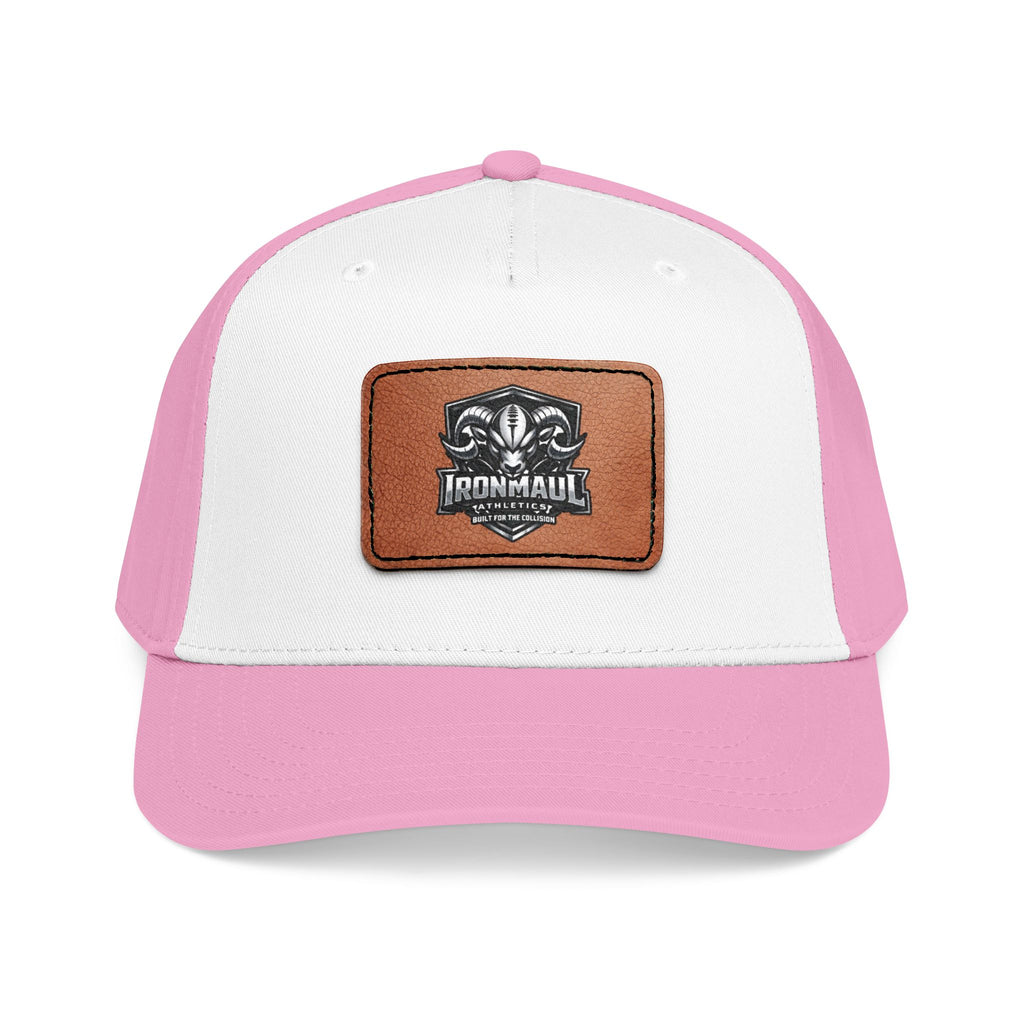Mid Profile Baseball Cap with Leather Patch (Rectangle)