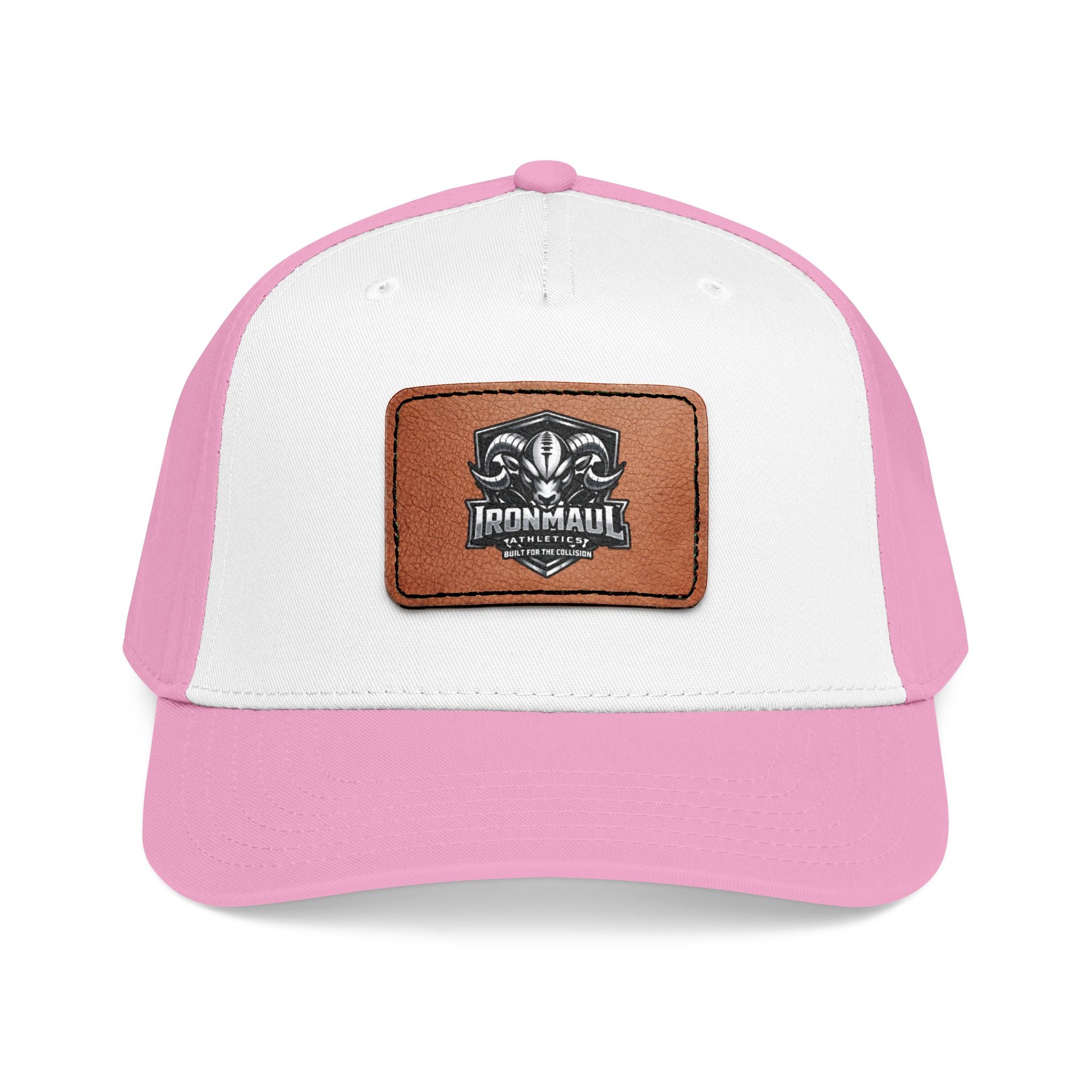 Mid Profile Baseball Cap with Leather Patch (Rectangle)