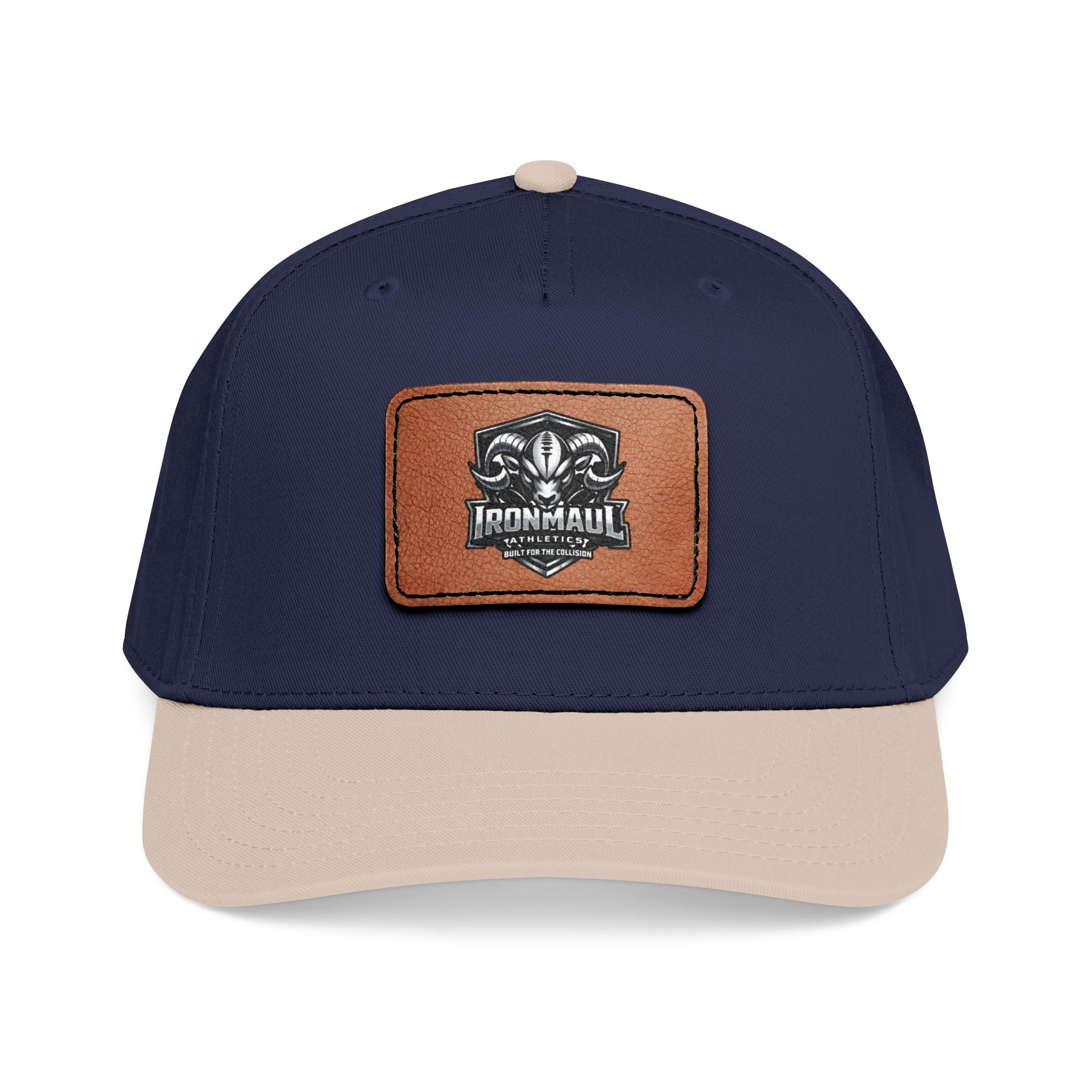 Mid Profile Baseball Cap with Leather Patch (Rectangle)