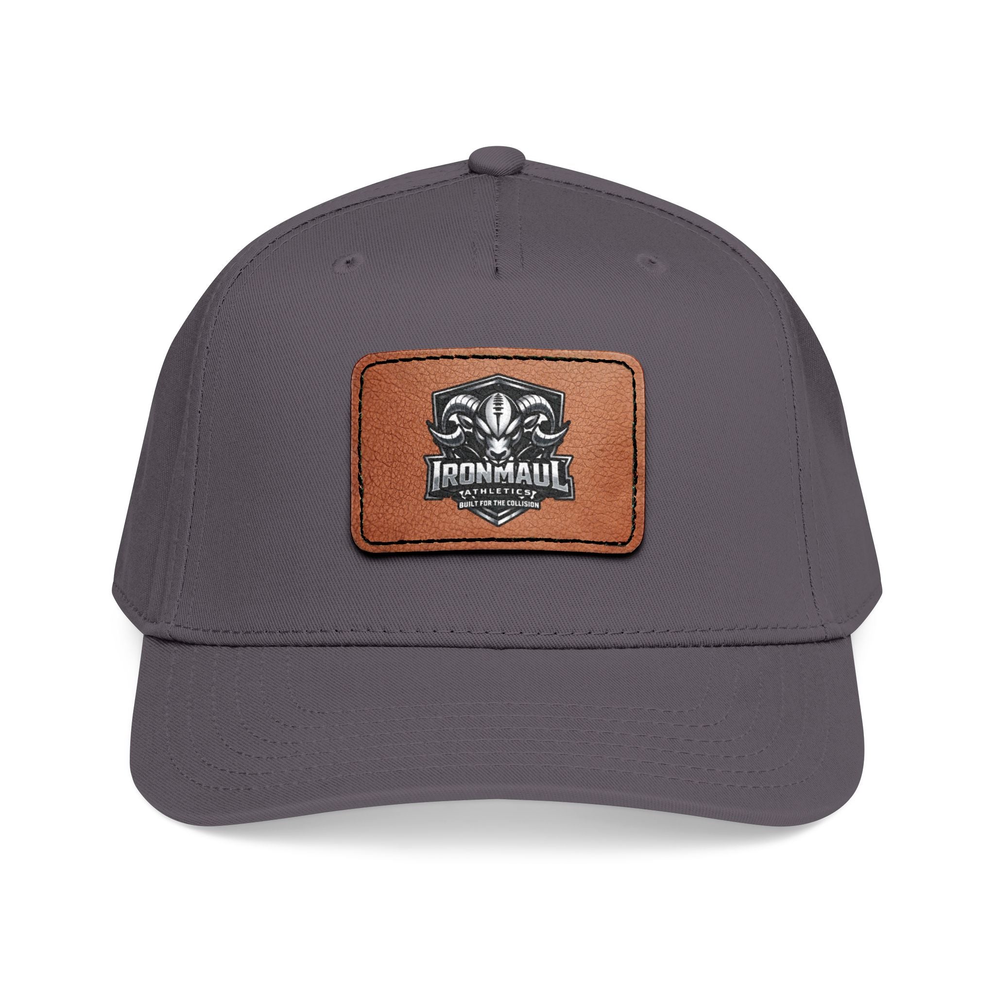 Mid Profile Baseball Cap with Leather Patch (Rectangle)