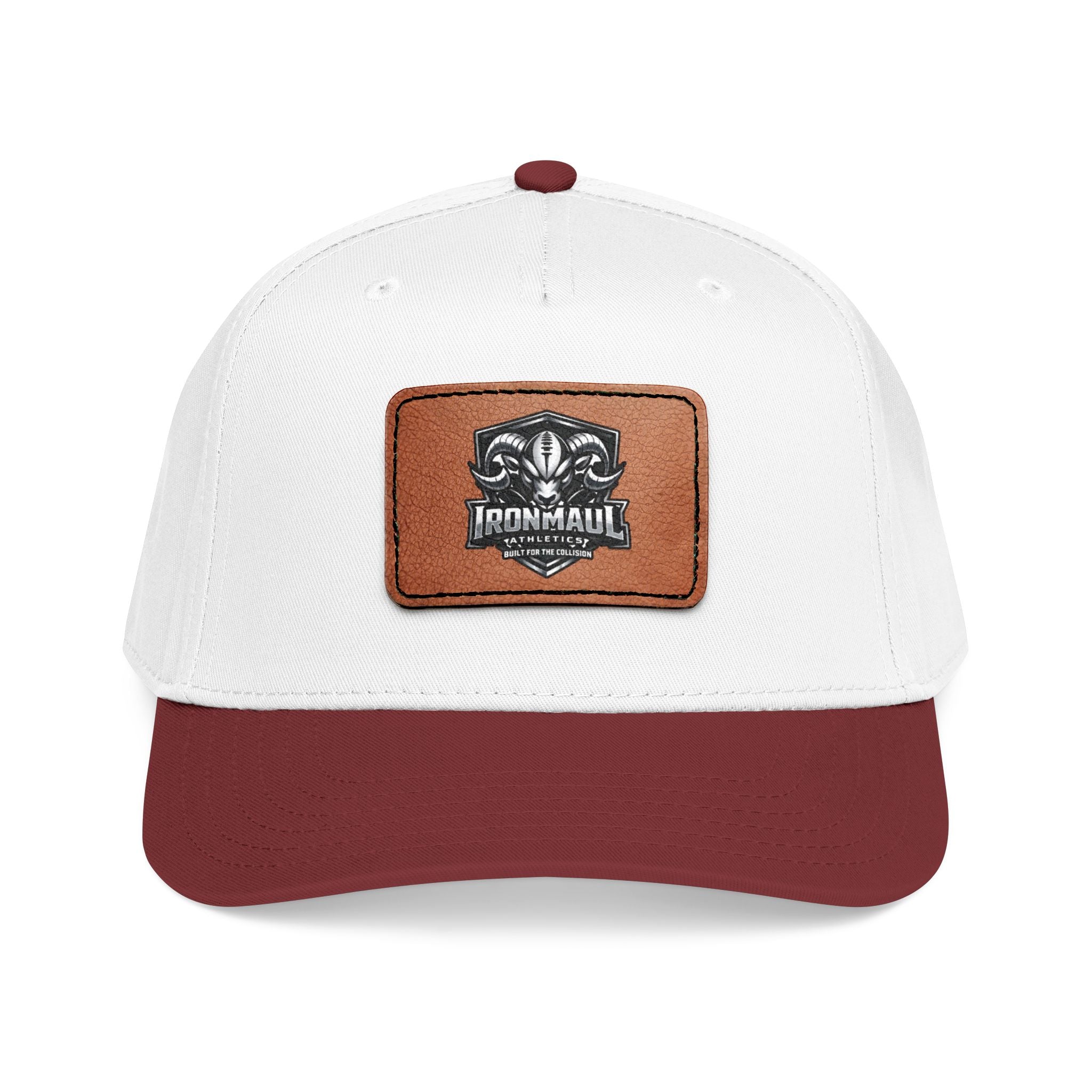 Mid Profile Baseball Cap with Leather Patch (Rectangle)