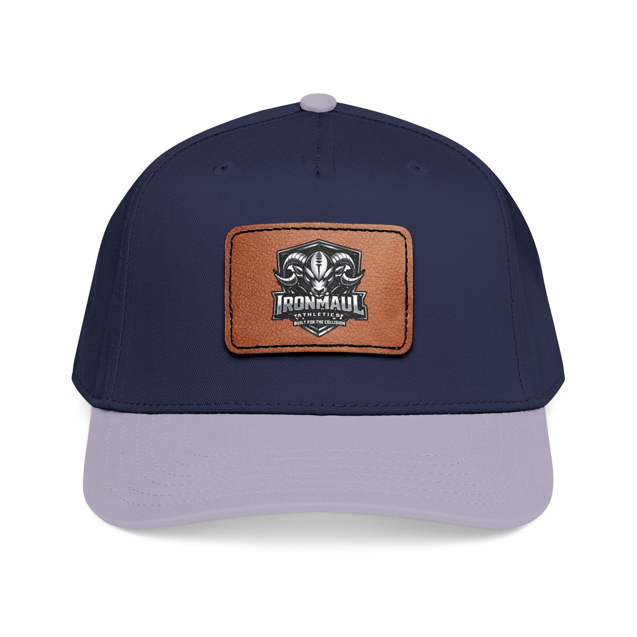 Mid Profile Baseball Cap with Leather Patch (Rectangle)