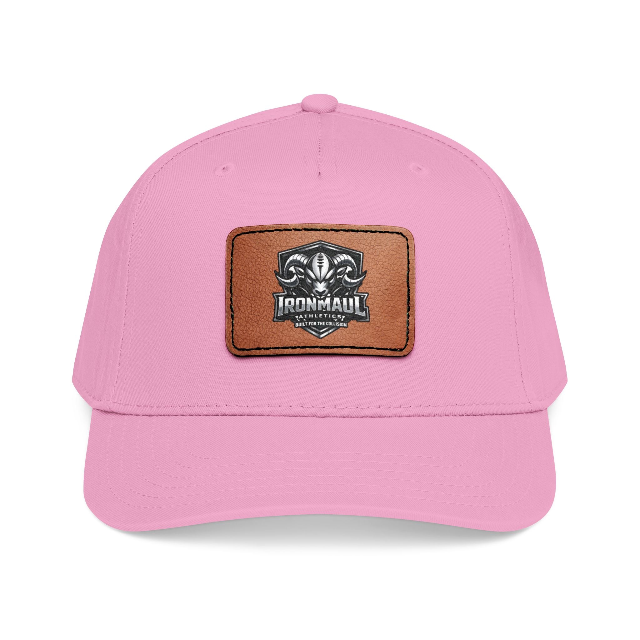 Mid Profile Baseball Cap with Leather Patch (Rectangle)